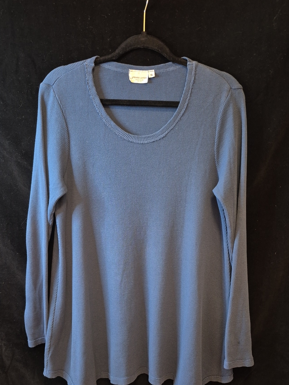 Prairie Cotton Top – Waffle Knit – Casual Comfort - Blue
